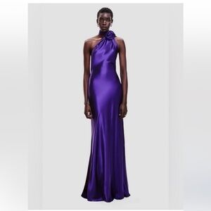 Purple Satin Maxi Dress